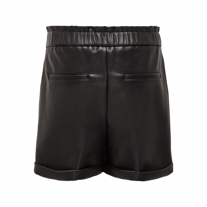 ONLY KIDS Imiteret Læder Shorts Cleo Black